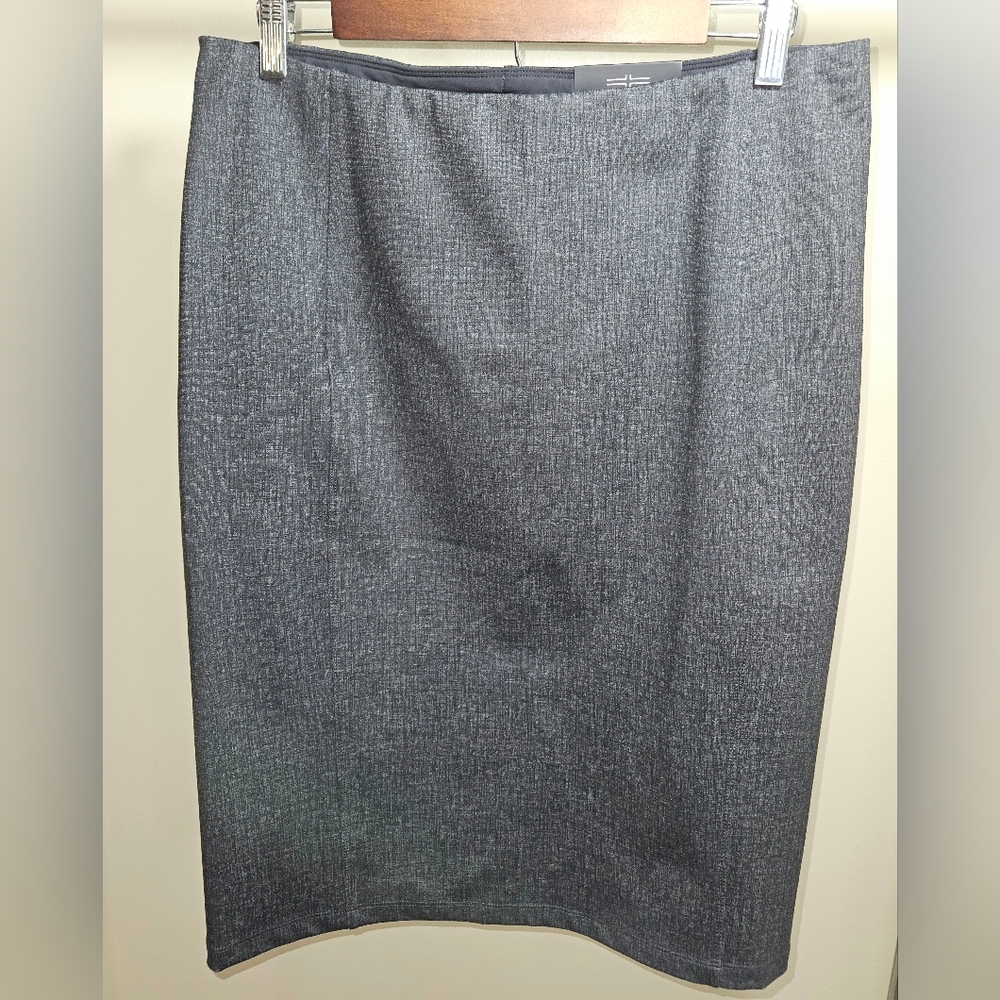 Liverpool Los Angeles Womans Knit Pencil Skirt Size 12 Knee Length Grey Tweed